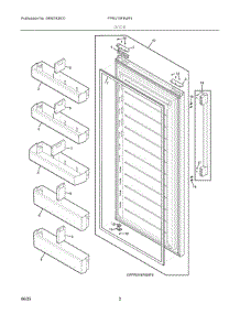 02 - Door parts for Electrolux Refrigerator FPRU19F8WF4 from AppliancePartsPros.com