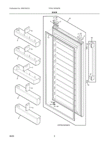 02 - Door parts for Electrolux Refrigerator FPRU19F8WFB from AppliancePartsPros.com