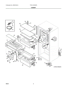 03 - Cabinet parts for Electrolux Refrigerator FPRU19F8WFB from AppliancePartsPros.com