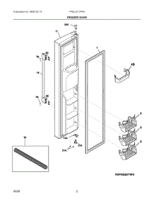 02 - Freezer Door parts for Electrolux Refrigerator FPSC2277RFB from AppliancePartsPros.com