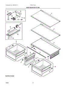05 - Shelves / Water Filter parts for Electrolux Refrigerator FRFG1723AV01 from AppliancePartsPros.com