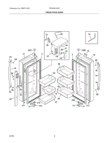 03 - Fresh Food Door parts for Electrolux Refrigerator FRFN2813AF2 from AppliancePartsPros.com