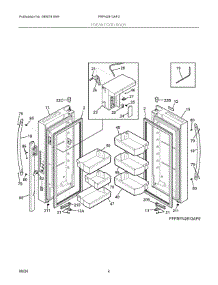 03 - Fresh Food Door parts for Electrolux Refrigerator FRFN2813AF3 from AppliancePartsPros.com