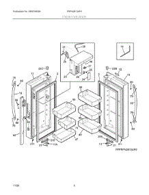 03 - Fresh Food Door parts for Electrolux Refrigerator FRFN2813AF4 from AppliancePartsPros.com