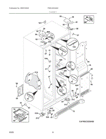 04 - Cabinet parts for Electrolux Refrigerator FRSC2333AS4 from AppliancePartsPros.com