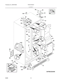 04 - Cabinet parts for Electrolux Refrigerator FRSC2333AS7 from AppliancePartsPros.com