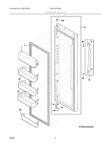 03 - Refrigerator Door parts for Electrolux Refrigerator FRSC2333ASA from AppliancePartsPros.com
