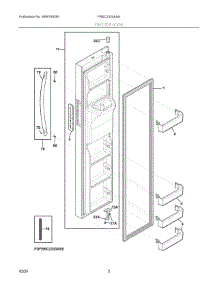 02 - Freezer Door parts for Electrolux Refrigerator FRSC2333ASA from AppliancePartsPros.com