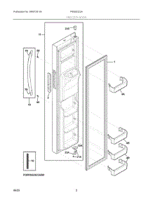 02 - Freezer Door parts for Electrolux Refrigerator FRSS2323AB0 from AppliancePartsPros.com