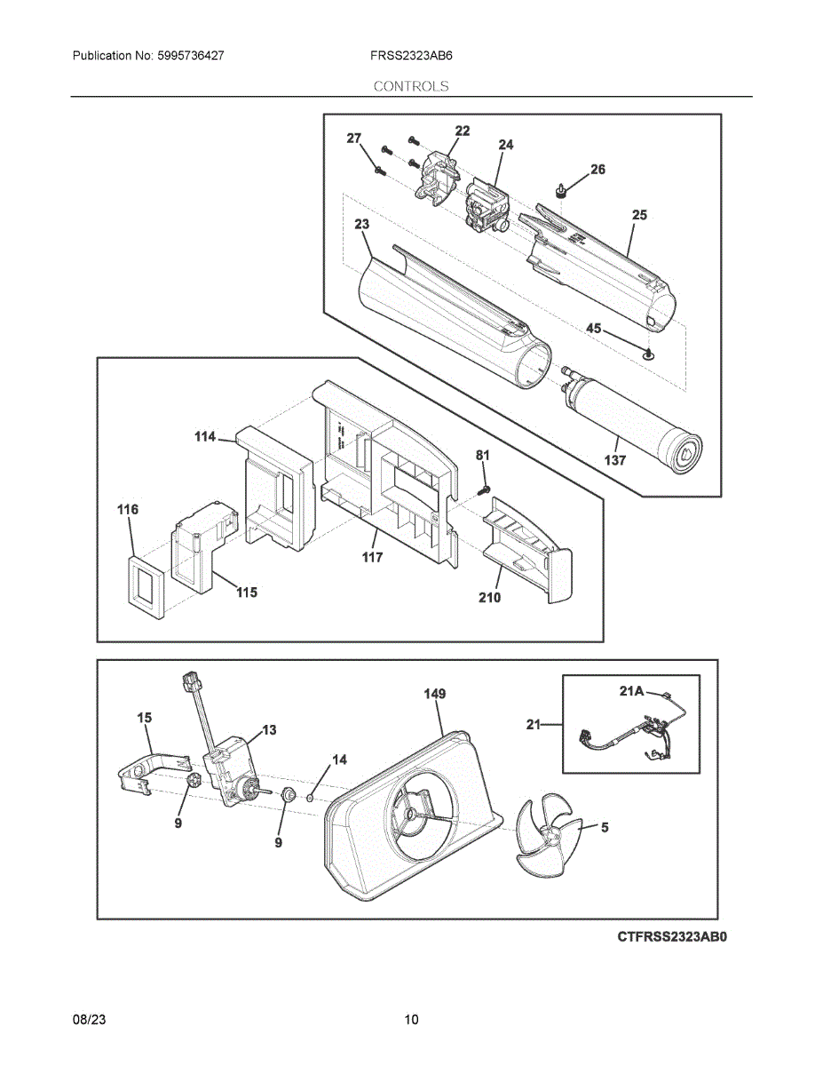 Parts For Electrolux FRSS2323AB6 06 Controls Parts parts-for-electrolux-frss2323ab6-06-controls-parts