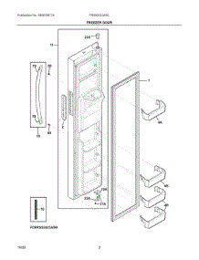 02 - Freezer Door parts for Electrolux Refrigerator FRSS2323ASC from AppliancePartsPros.com