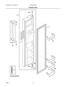 02 - Freezer Door parts for Electrolux Refrigerator FRSS2623ASM from AppliancePartsPros.com