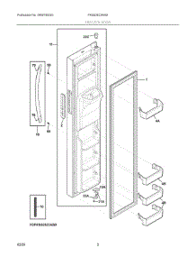 02 - Freezer Door parts for Electrolux Refrigerator FRSS2623AWA from AppliancePartsPros.com