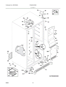 04 - Cabinet parts for Electrolux Refrigerator FRSS2623AWE from AppliancePartsPros.com