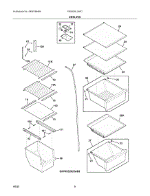 05 - Shelves parts for Electrolux Refrigerator FRSS26L3AFD from AppliancePartsPros.com