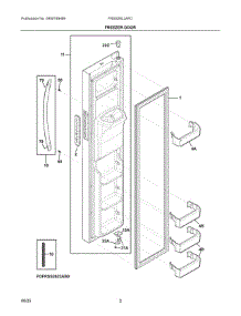 02 - Freezer Door parts for Electrolux Refrigerator FRSS26L3AFD from AppliancePartsPros.com