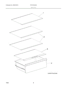 04 - Shelves parts for Electrolux Refrigerator FRTE1622AW from AppliancePartsPros.com