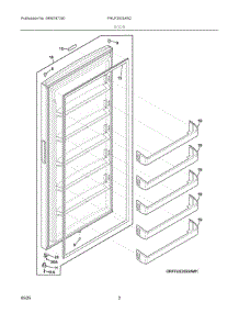 02 - Door parts for Electrolux Freezer FRUF2020AN2 from AppliancePartsPros.com