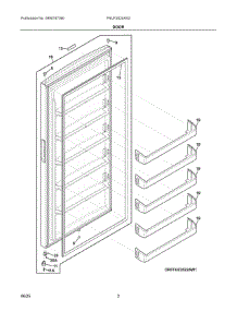 02 - Door parts for Electrolux Freezer FRUF2020AN3 from AppliancePartsPros.com