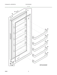 02 - Door parts for Electrolux Freezer FRUF2020AW2 from AppliancePartsPros.com