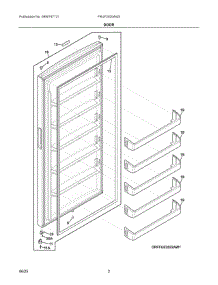 02 - Door parts for Electrolux Freezer FRUF2020AW3 from AppliancePartsPros.com
