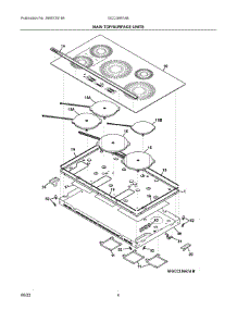 03 - Main Top / Surface Units parts for Electrolux Cooktop GCCI3667AB from AppliancePartsPros.com