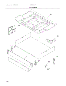 05 - Top / Drawer parts for Electrolux Range GCFD3661AF0 from AppliancePartsPros.com