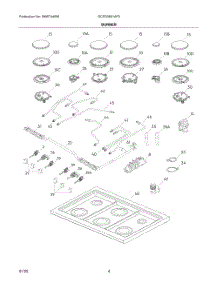 03 - Burner parts for Electrolux Range GCFD3661AF0 from AppliancePartsPros.com