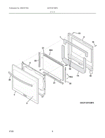 05 - Door parts for Electrolux Range GCFE3070BFA from AppliancePartsPros.com