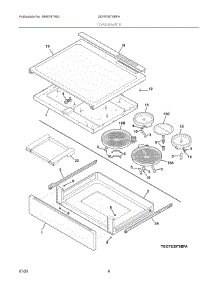 04 - Top / Drawer parts for Electrolux Range GCFE3070BFA from AppliancePartsPros.com
