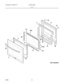 05 - Door parts for Electrolux Range GCFE307CBFA from AppliancePartsPros.com