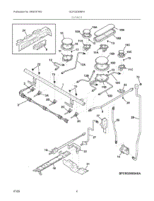 03 - Burner parts for Electrolux Range GCFG3059BFA from AppliancePartsPros.com