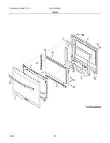 06 - Door parts for Electrolux Range GCFG3060BFB from AppliancePartsPros.com