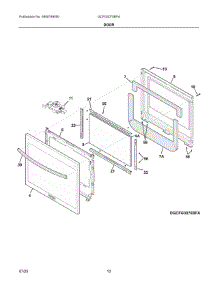 06 - Door parts for Electrolux Range GCFG3070BFA from AppliancePartsPros.com
