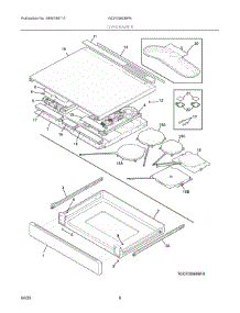 04 - Top / Drawer parts for Electrolux Range GCFI3060BFB from AppliancePartsPros.com