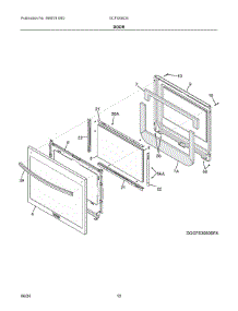 05 - Door parts for Electrolux Range GCFI306CBFA from AppliancePartsPros.com