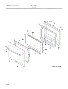 05 - Door parts for Electrolux Range GCFI3070BFA from AppliancePartsPros.com