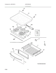 04 - Top / Drawer parts for Electrolux Range GCRE3060ADK from AppliancePartsPros.com