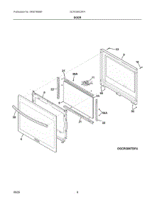 05 - Door parts for Electrolux Range GCRI306CBFA from AppliancePartsPros.com