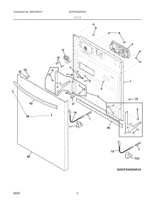 03 - Door parts for Electrolux Washer GDPH4525AF0A from AppliancePartsPros.com