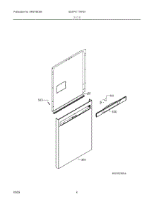03 - Door parts for Electrolux Dishwasher GDSP471TAF0A from AppliancePartsPros.com