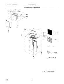 02 - Recommended Spare Parts parts for Electrolux Air Conditioner GHDD3535W100 from AppliancePartsPros.com