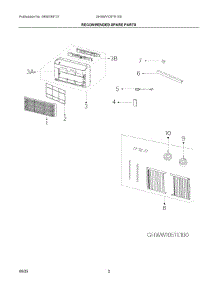 02 - Recommended Spare Parts parts for Electrolux Air Conditioner GHWW105TE100 from AppliancePartsPros.com
