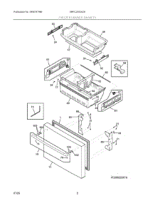 02 - Freezer Drawer, Baskets parts for Electrolux Refrigerator GRFC2353AZA from AppliancePartsPros.com