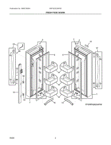 03 - Fresh Food Doors parts for Electrolux Refrigerator GRFN2023AF00 from AppliancePartsPros.com