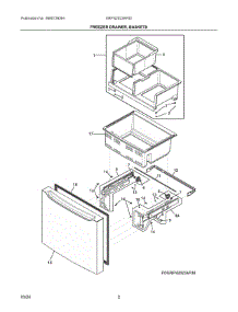 02 - Freezer Drawer, Baskets parts for Electrolux Refrigerator GRFN2023AF00 from AppliancePartsPros.com