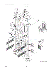 04 - Cabinet parts for Electrolux Refrigerator GRMS2773AF01 from AppliancePartsPros.com