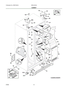 04 - Cabinet parts for Electrolux Refrigerator GRSC2352AD1 from AppliancePartsPros.com