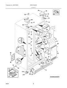 04 - Cabinet parts for Electrolux Refrigerator GRSC2352AD4 from AppliancePartsPros.com