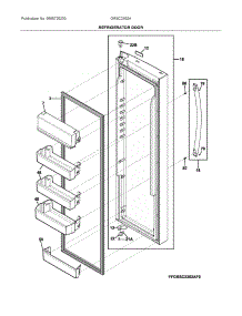 Fresh Food Door parts for Electrolux Refrigerator GRSC2352AF0 from AppliancePartsPros.com